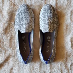 Gray snakeskin Rothys loafers